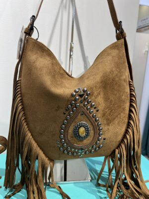 BOLSO FLECOS TACHUELAS - Marrón