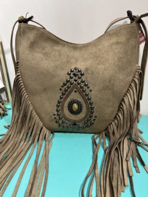 BOLSO FLECOS TACHUELAS - Taupe