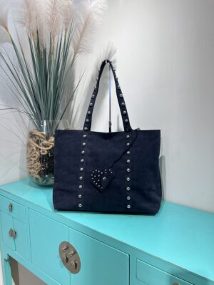BOLSO OVERSIZE TACHUELAS - Azul