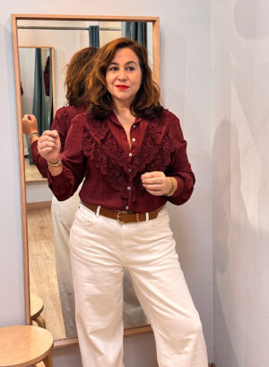 Novedades 12 CAMISA VOLANTES - Granate