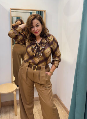 CAMISA CUADROS Y VOLANTES