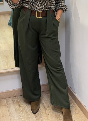 Novedades 2 PANTALÓN TRABILLA ANCHA - Verde