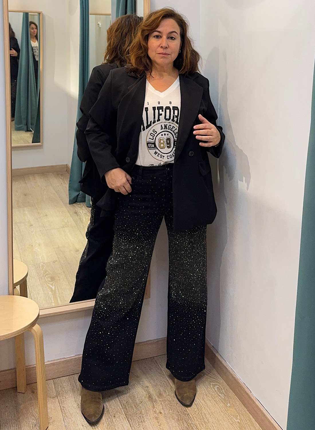 JEANS NEGRO BRILLO 2 JEANS NEGRO BRILLO - Imagen 2