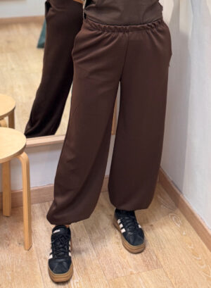 PANTALÓN SPORT BARREL - Marrón chocolate