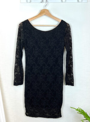 Novedades 19 VESTIDO GASA MANGA LARGA - Negro