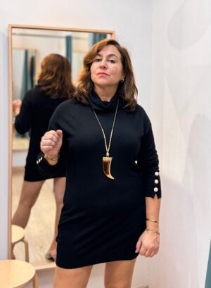 VESTIDO PUNTO BOTONES DORADOS