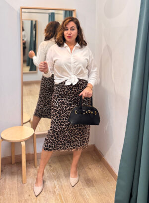 Novedades 35 FALDA ANIMAL PRINT MARRÓN