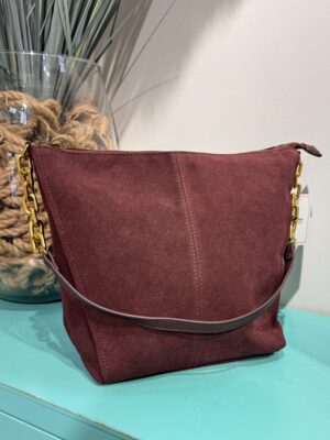 BOLSO EFECTO PIEL SERRAJE - Granate