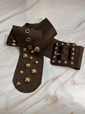 CINTURON ANCHO TACHUELA - Marrón