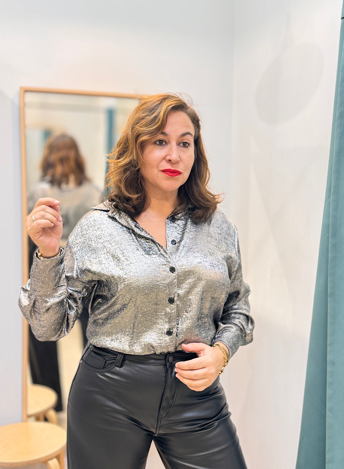 CAMISA BRILLOS PLATA 2 CAMISA BRILLOS PLATA - Imagen 2