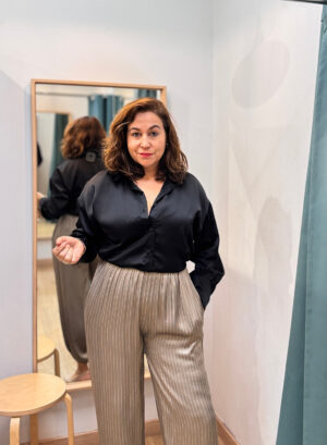 CAMISA SATINADA - Negro