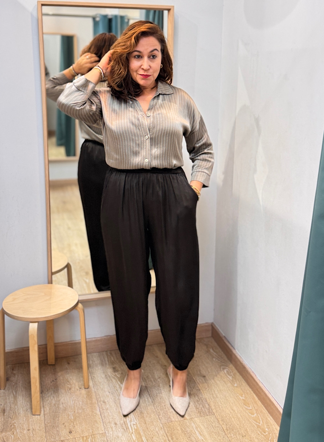 PANTALÓN BARREL SATINADO 7 PANTALÓN BARREL SATINADO - Imagen 7