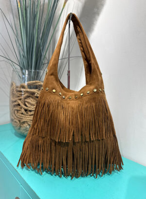 BOLSO UN ASA CON FLECOS Y TACHUELAS