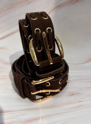 CINTURON OJALES - Marrón