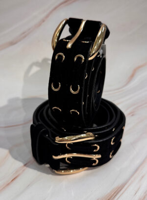 CINTURON OJALES - Negro