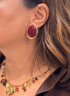 PENDIENTES AMELIE - Granate