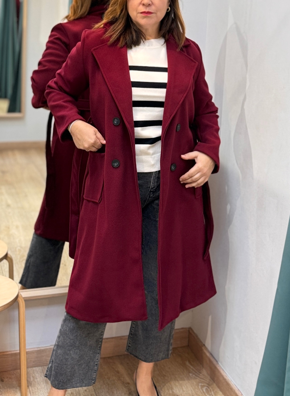 ABRIGO DE PAÑO FINO SIN FORRO 8 ABRIGO DE PAÑO FINO SIN FORRO - Imagen 8