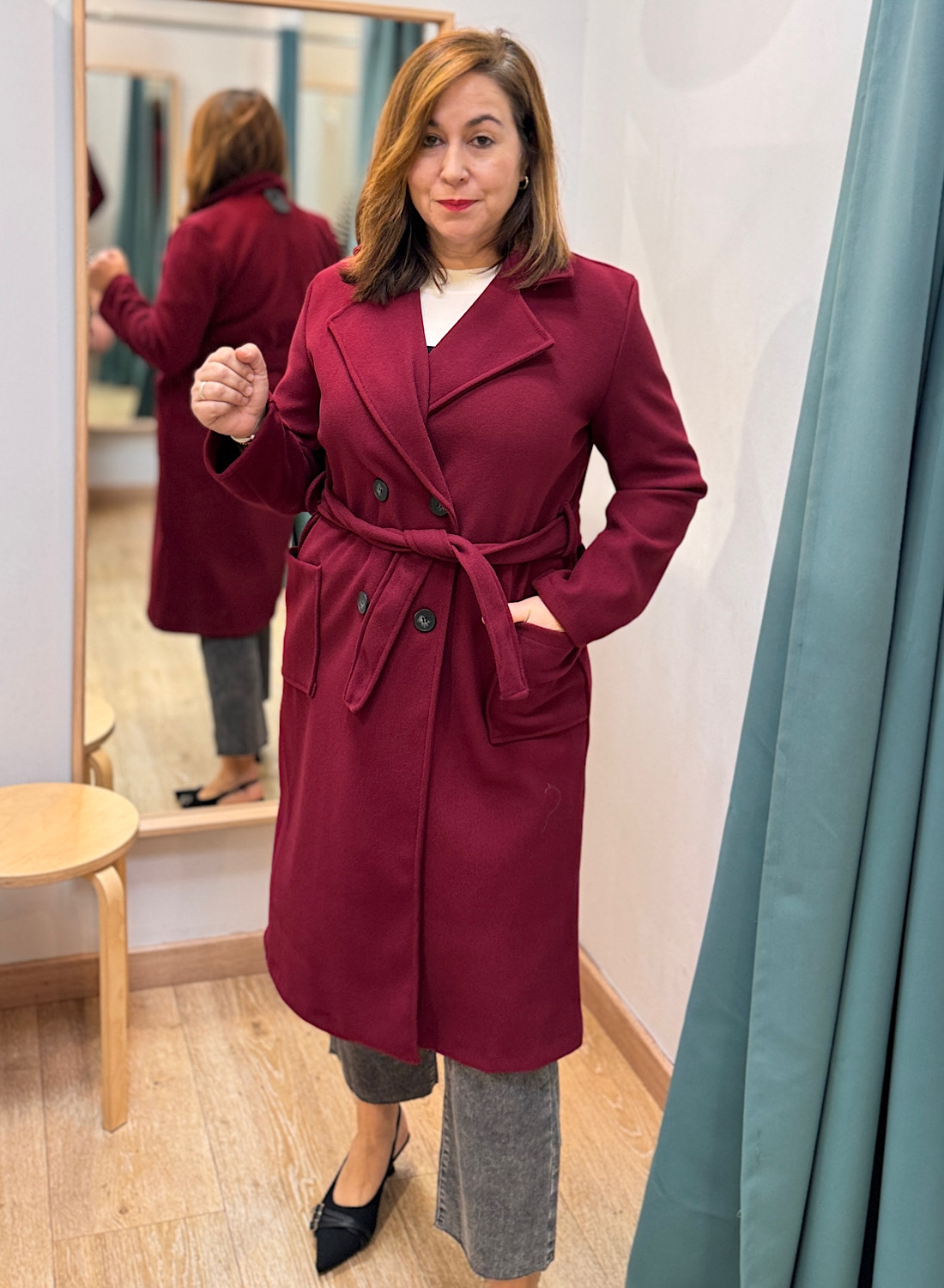 ABRIGO DE PAÑO FINO SIN FORRO 7 ABRIGO DE PAÑO FINO SIN FORRO - Imagen 7