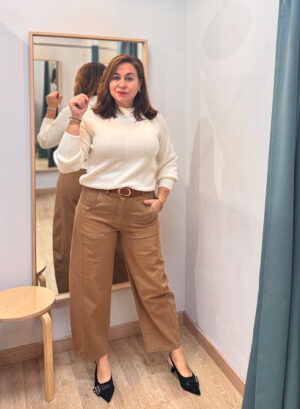 PANTALÓN BALLOON CON CINTURÓN - camel