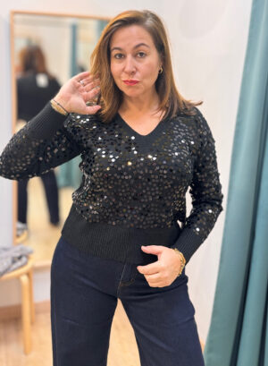 JERSEY LENTEJUELAS - Negro