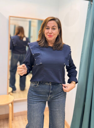 CAMISA TACHUELAS - Azul