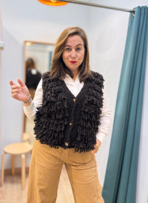 CHALECO EFECTO BORREGO - Marrón chocolate