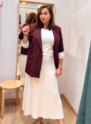 FALDA PLISADA PUNTO - Blanco