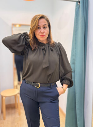 CAMISA LAZADA CUELLO - Marrón chocolate