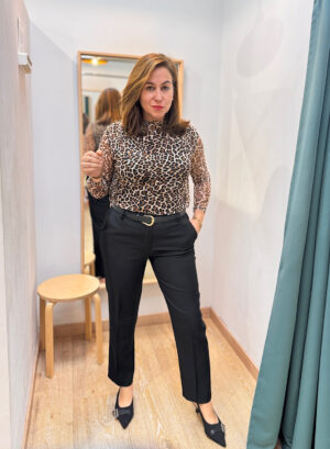 CAMISETA GASA CUELLO ALTO - Leopardo