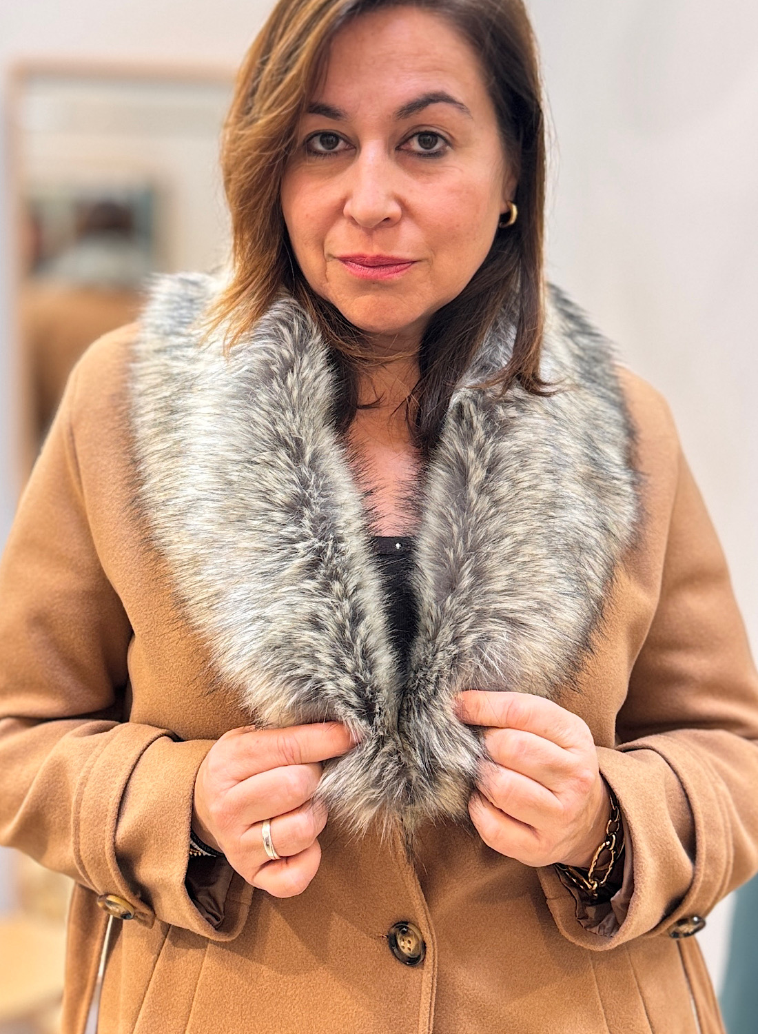 ABRIGO LARGO PELO CUELLO 6 ABRIGO LARGO PELO CUELLO - Imagen 6