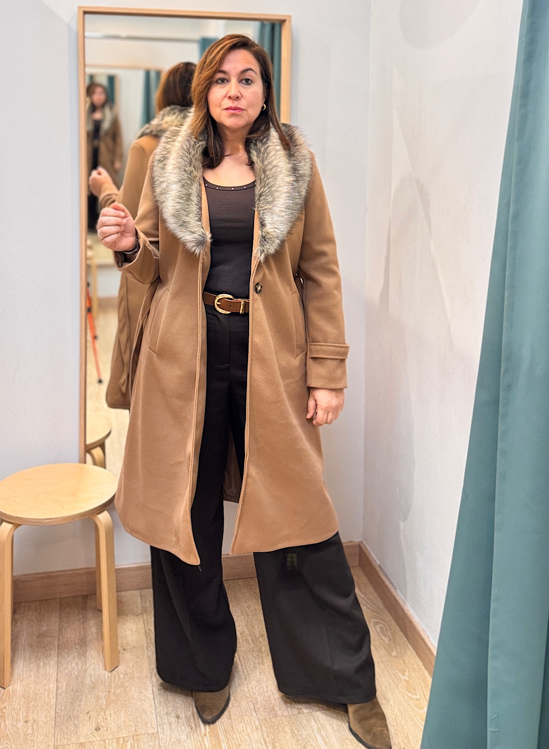 ABRIGO LARGO PELO CUELLO 5 ABRIGO LARGO PELO CUELLO - Imagen 5