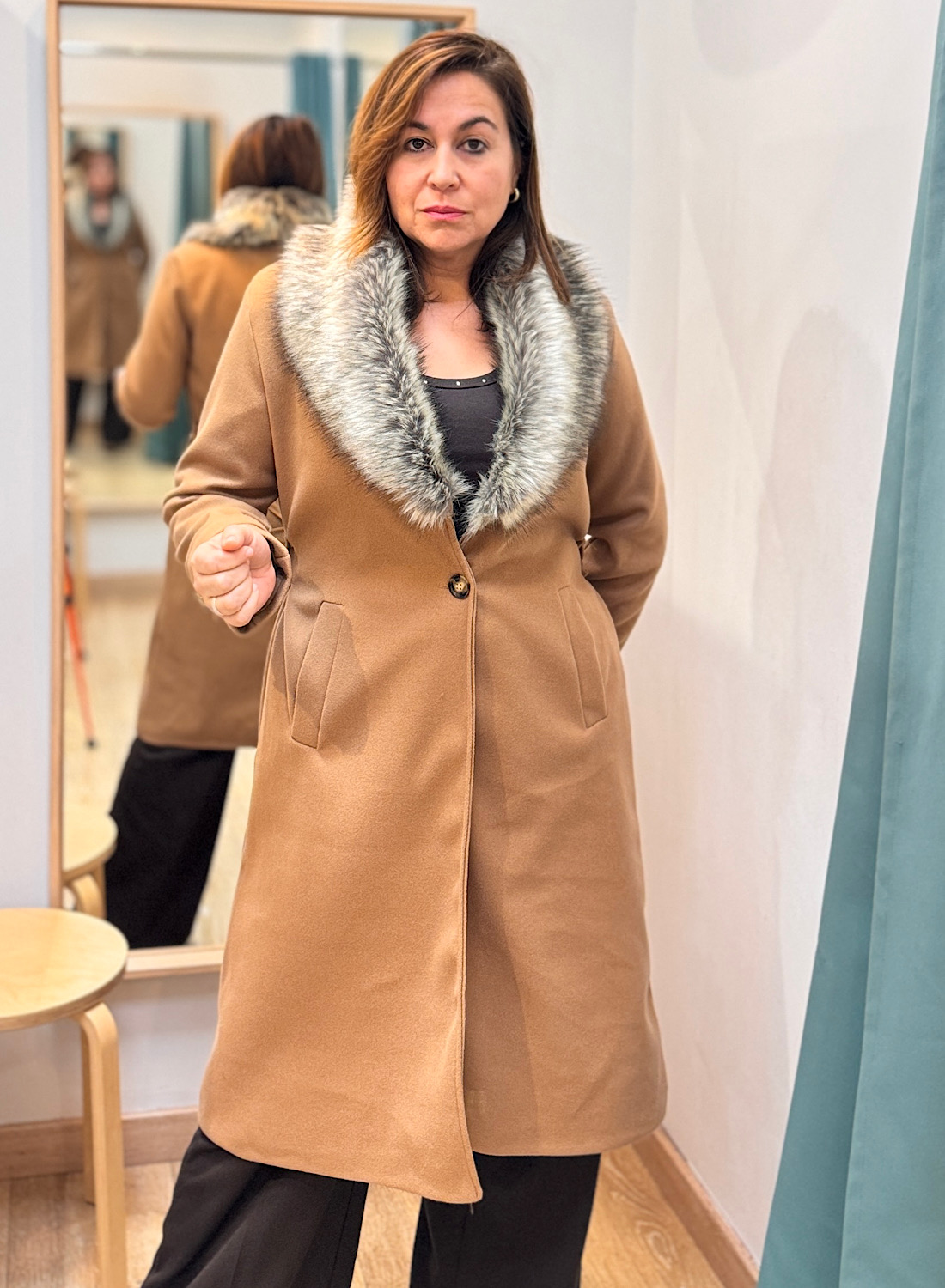 ABRIGO LARGO PELO CUELLO 7 ABRIGO LARGO PELO CUELLO - Imagen 7