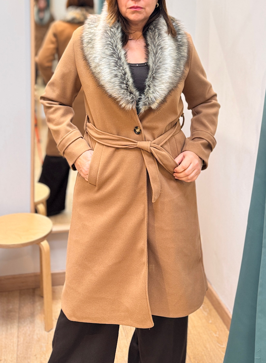 ABRIGO LARGO PELO CUELLO 8 ABRIGO LARGO PELO CUELLO - Imagen 8