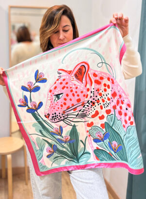 PAÑUELO SATINADO TIGRE - Rosa