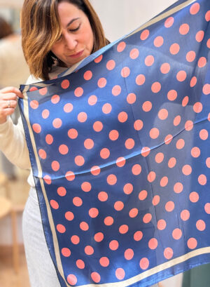 PAÑUELO SATINADO LUNARES - Azul