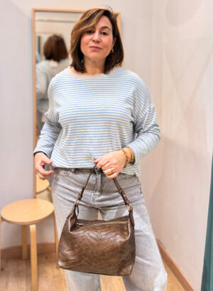 JERSEY FINO RAYAS - Azul