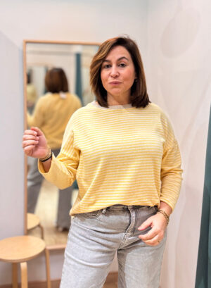 JERSEY FINO RAYAS - Amarillo