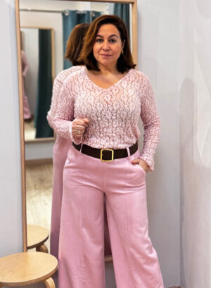 CAMISETA ENCAJE - Rosa