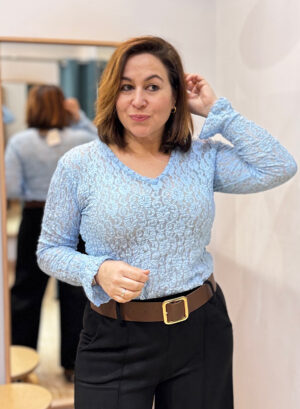 CAMISETA ENCAJE - Azul