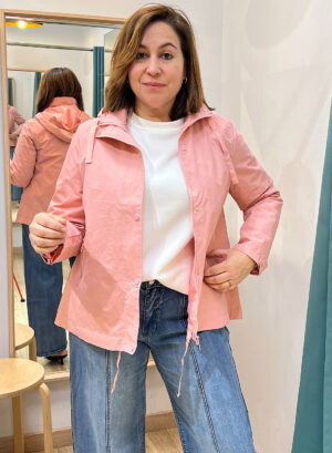 CHAQUETA PARKA CON CAPUCHA - Rosa