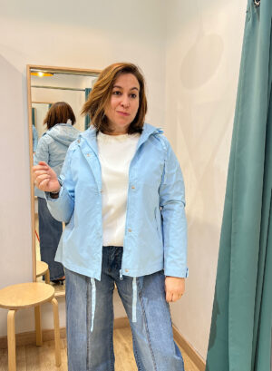 CHAQUETA PARKA CON CAPUCHA - Azul