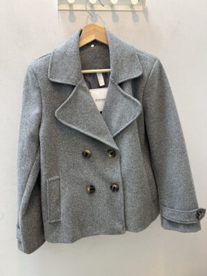 ABRIGO CORTO CRUZADO - Gris