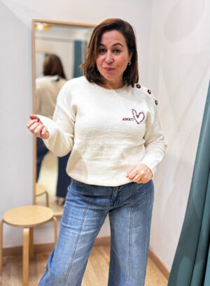 JERSEY CON CORAZÓN - Blanco