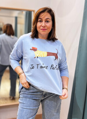 SUDADERA JE T’AIME PARIS - Azul