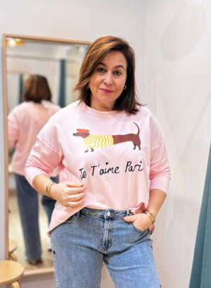 SUDADERA JE T’AIME PARIS - Rosa