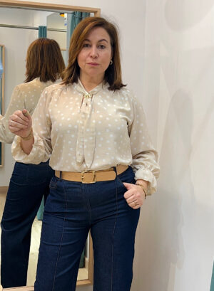 CAMISA BEIGE LUNARES