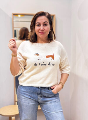 JERSEY HILO PERRITO - Blanco