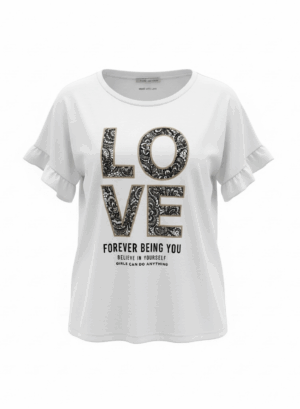 CAMISETA LOVE YOU BRILLOS - Blanco