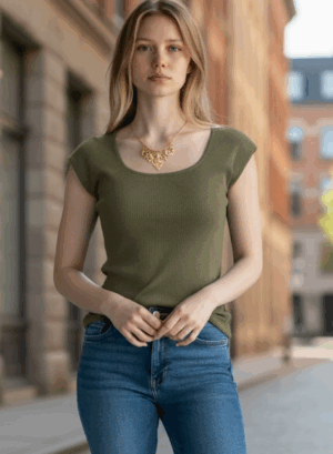 JERSEY ESCOTE CUADRADO - Verde