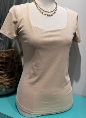 CAMISETA BÁSICA CLAUDIA - Beige